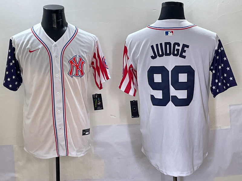 Men 2025  MLB New York Yankees #99 Judge white jersey style 8
